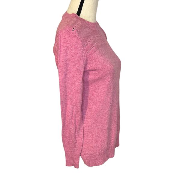 Ann Taylor LOFT Womens Wool Blend Pullover Sweater Medium Pink w/ Cut out Detail - Picture 4 of 8